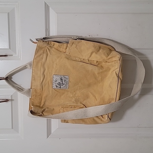 LILY QUEEN YELLOW CANVAS TOTE CROSSBODY SHOULDER ADJUSTABLE STRAP M - Picture 2 of 13